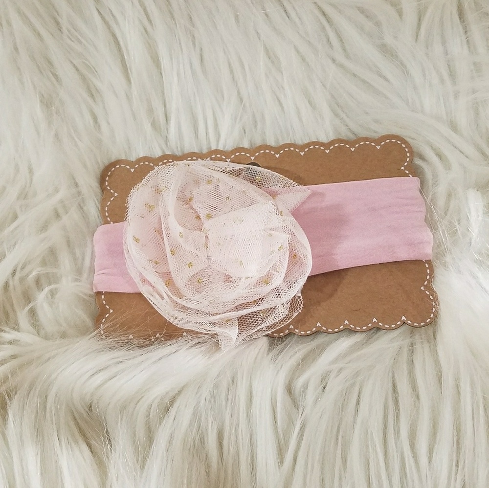 New Mudpie Flower Tulle Headband